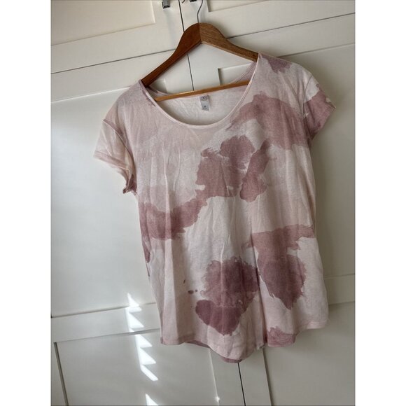 Alternative Pink Watercolor Round Neck Short Sleeve T-Shirt Modal Blend Soft Med - Picture 5 of 9
